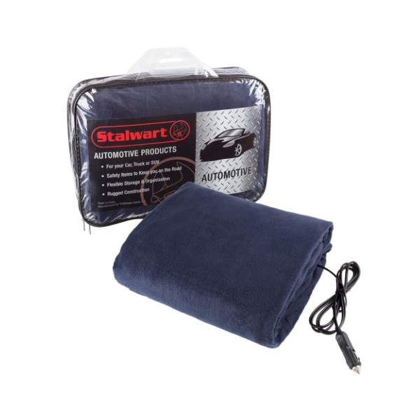 Fleming Supply Heated Car Blanket, 12V Electric Fleece Travel Throw for Trucks, Emergency Kits, Navy 575996QOV - main